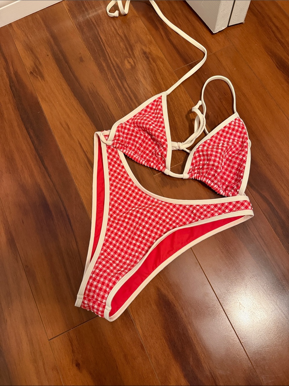 Resa x Jojo Red Gingham Bikini Set size medium